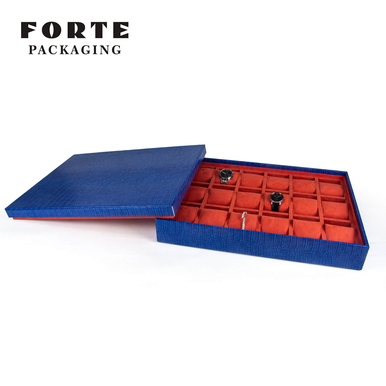 FORTE Portable Jewelry Box Alligator Skin Material Watch Case Crozzling Travel Jewelry Box Fashion Luxury Watch Boxes