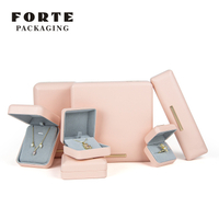 FORTE 2022 luxury new arrived necklace bangle box jewelry set box high quality pu leather ring packaging box 