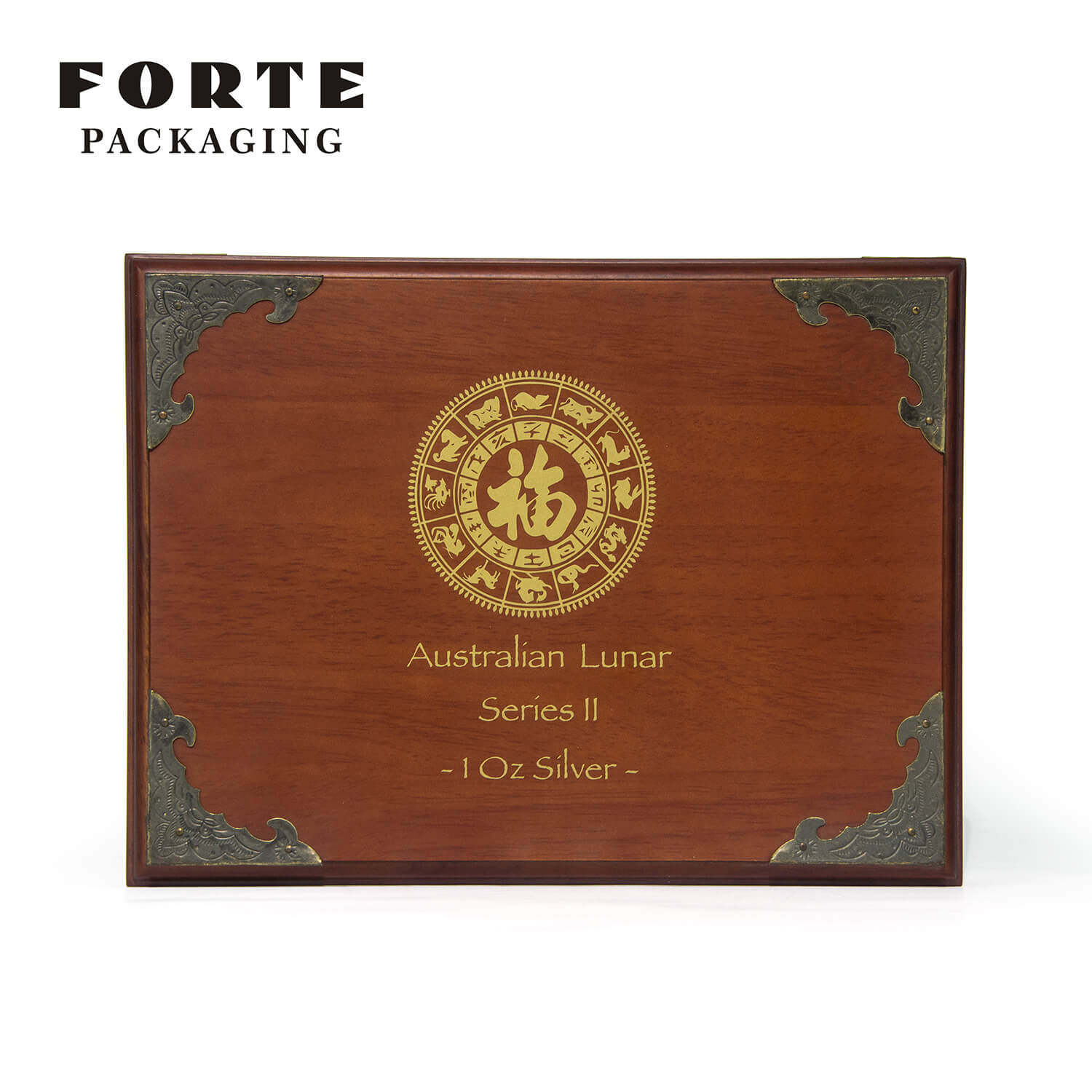 FORTE wood silver coin box luxury commemorative coin Storage Box custom logo gold coin commemorative collecting wooden boxes
