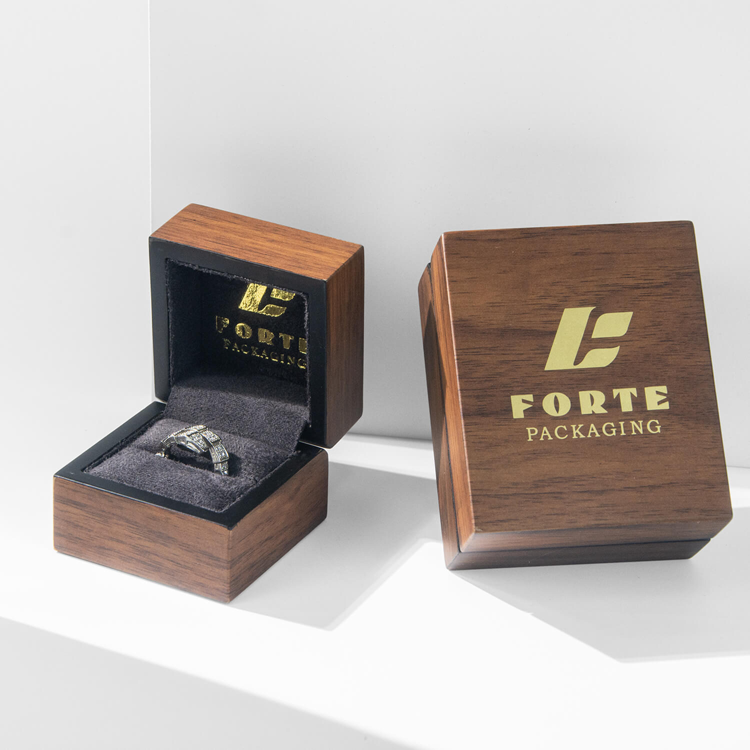 Natural Wood Packaging Wholesale Jewelry Wooden Packaging Customized Wood Wedding Ring Box Custom LOGO Luxury Bangle Boxes